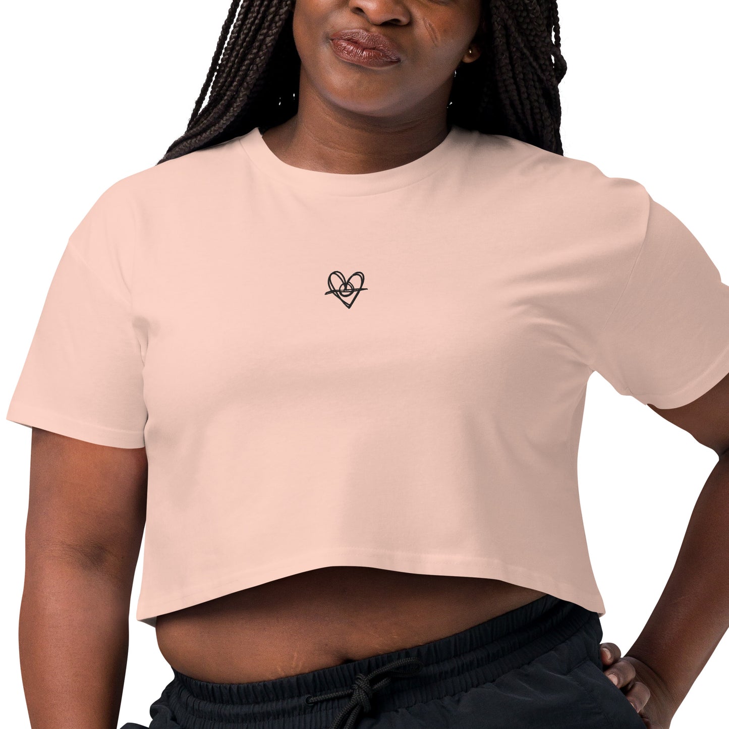 Women’s crop top (Black Heart)(Mob Only)