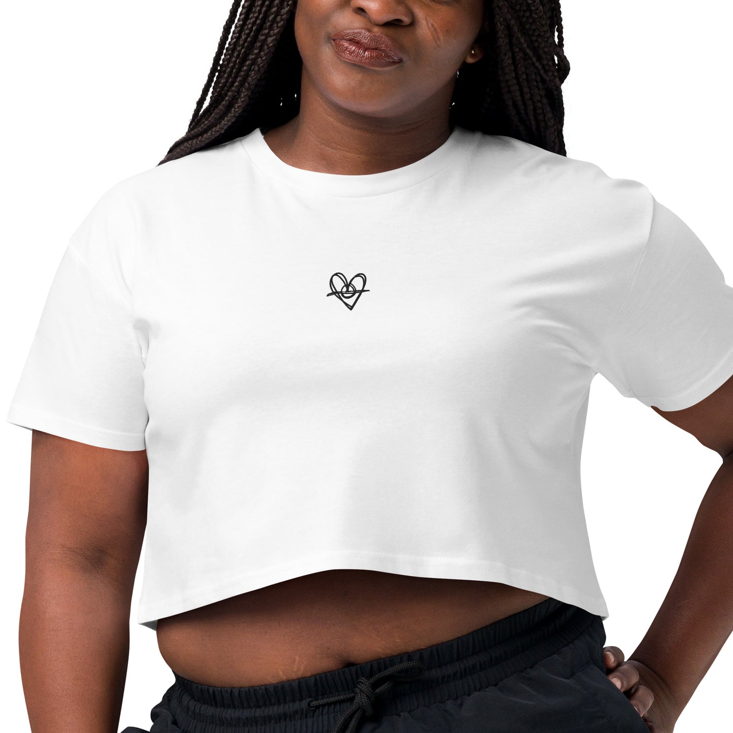 Women’s crop top (Black Heart)(Mob Only)