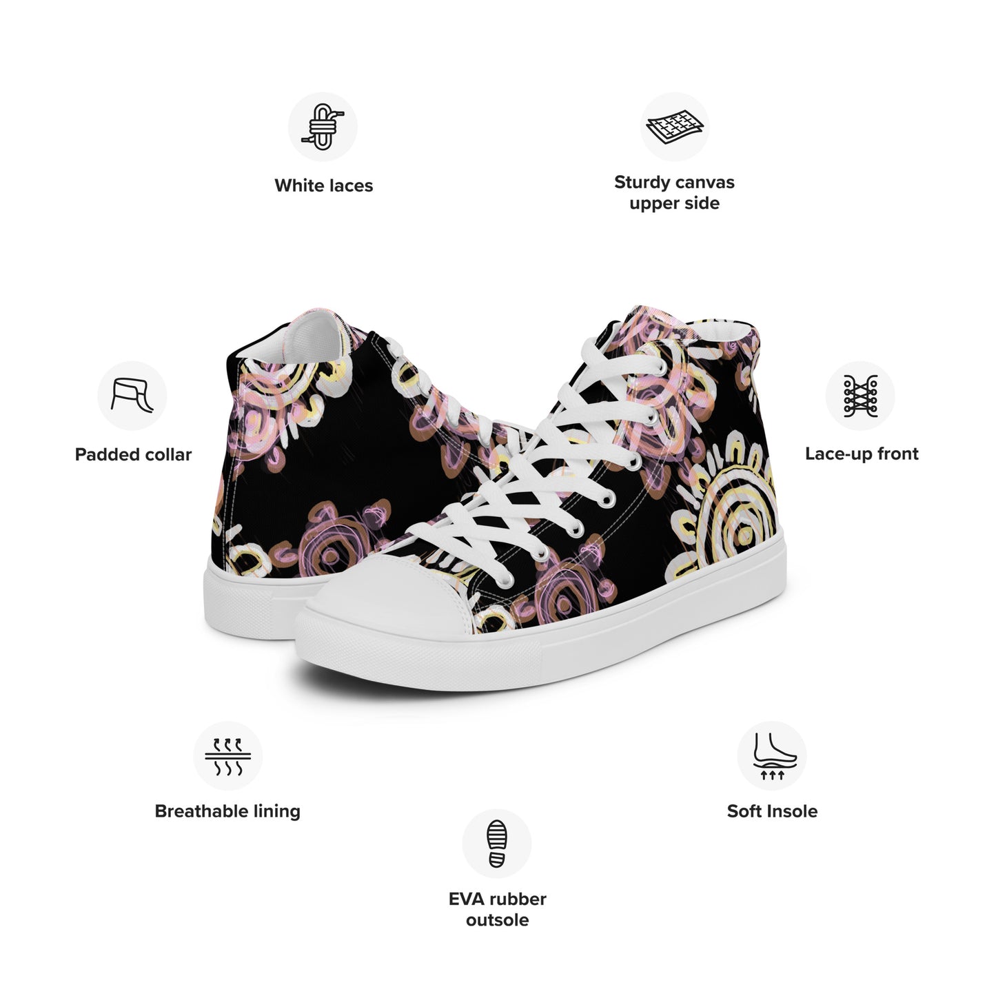 Women’s high top canvas shoes