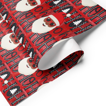 Christmas Wrapping Paper - Cool Blak Santa