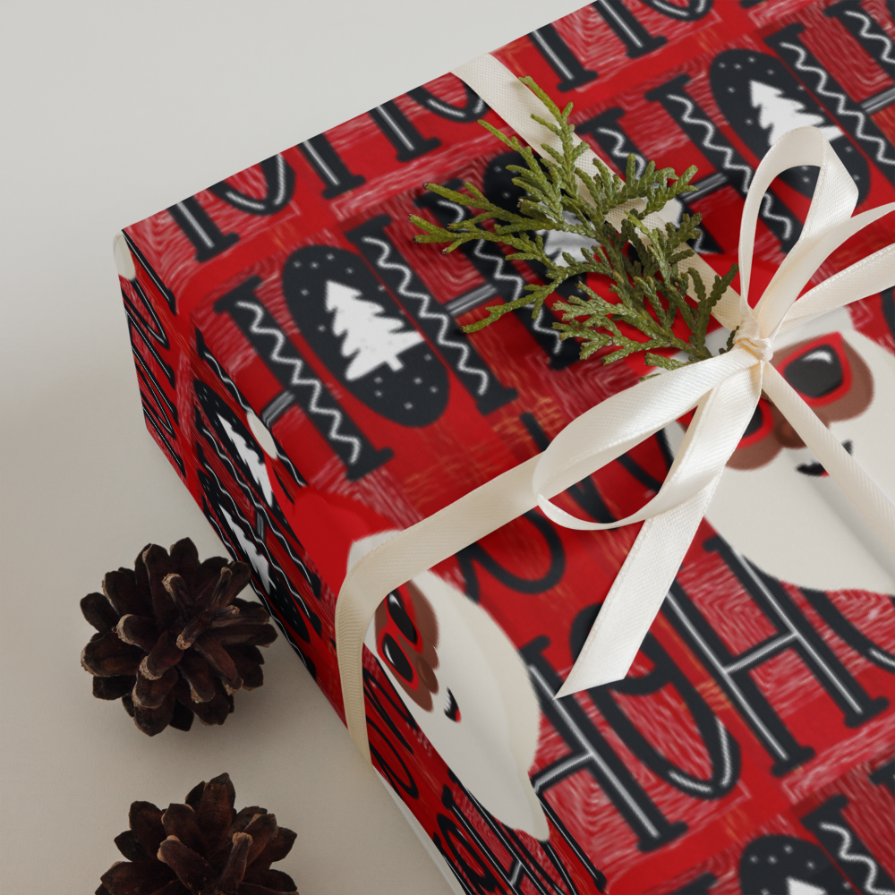 Christmas Wrapping Paper - Cool Blak Santa