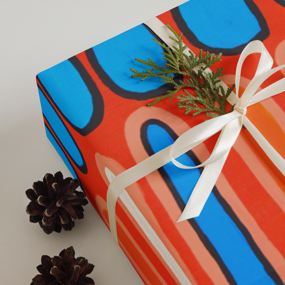 Wrapping Paper - Orange Lines