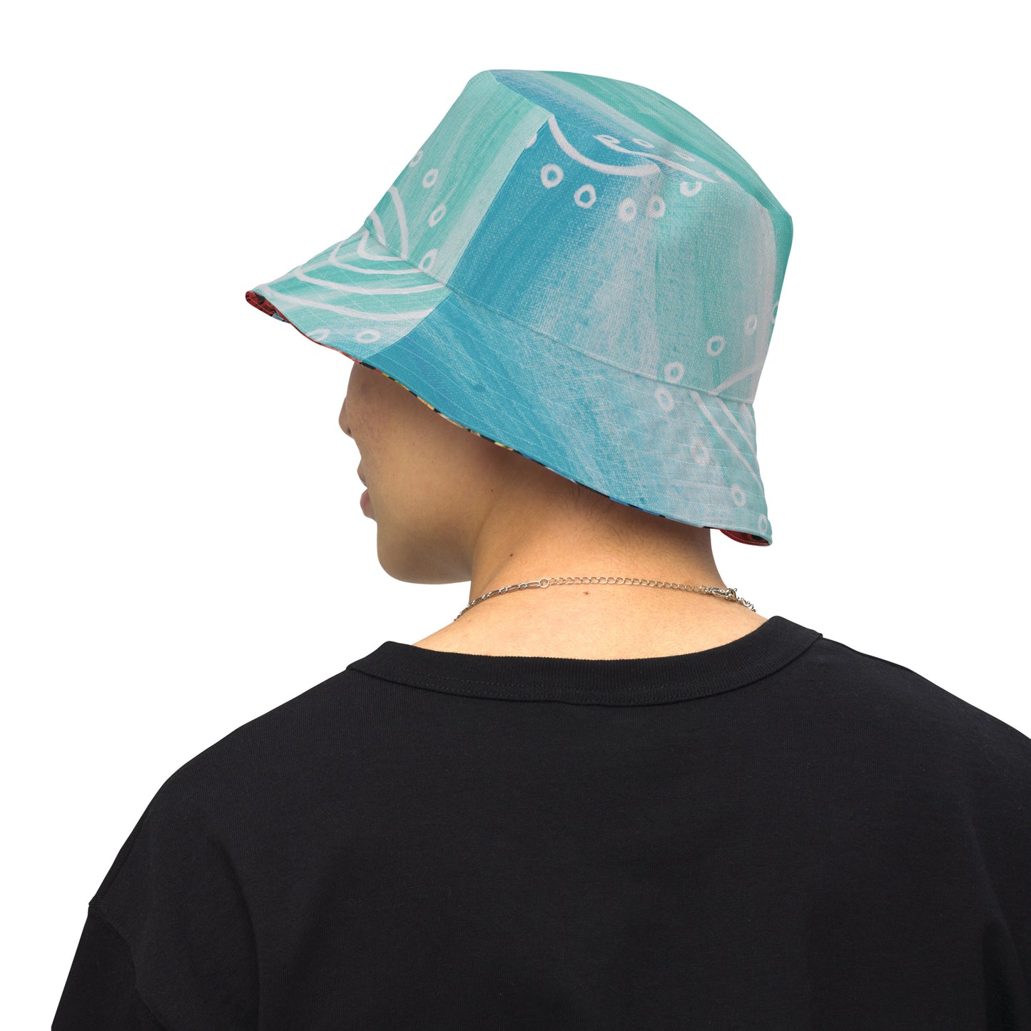 Reversible bucket hat (Ebb and Flow and Untitled)