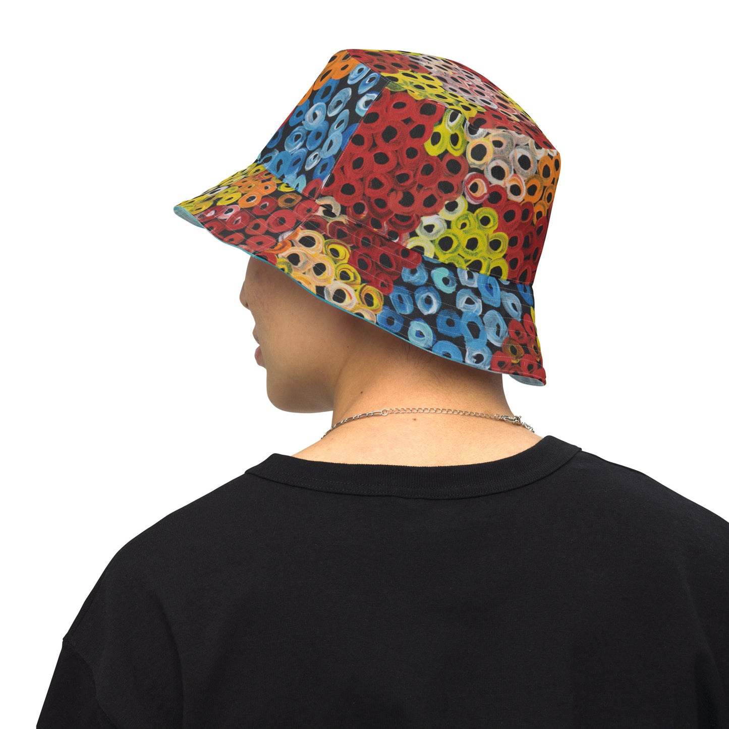 Reversible bucket hat (Ebb and Flow and Untitled)